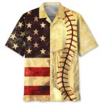 Vintage American Flag Baseball Hawaiian Shirt