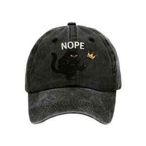 Retro No Kings In America Cat Crown Nope Baseball Cap3