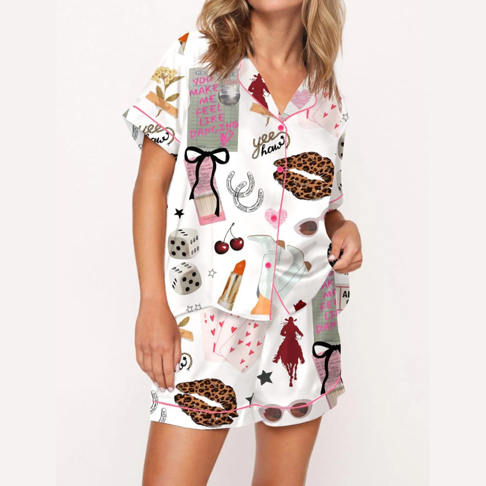 Western Cowgirl Glam Silky Satin Pajama Set Western Cowgirl Glam Silky Satin Pajama Set