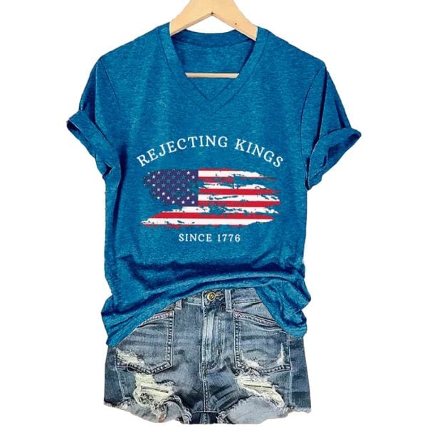 Women’s Rejecting Kings Since 1776 Printed Casual T-Shirt