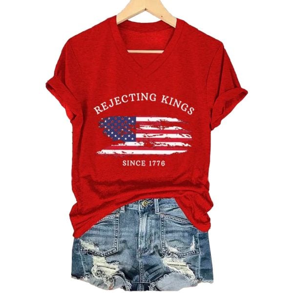 Women’s Rejecting Kings Since 1776 Printed Casual T-Shirt