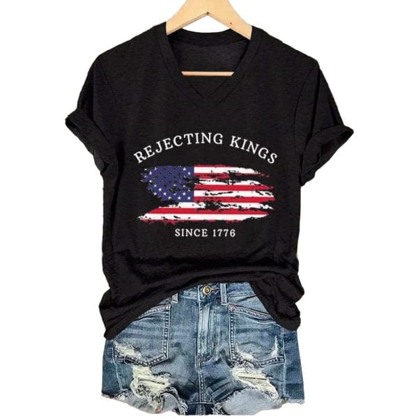 Women’s Rejecting Kings Since 1776 Printed Casual T-Shirt