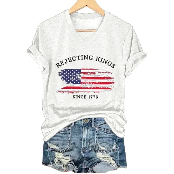 Women’s Rejecting Kings Since 1776 Printed Casual T-Shirt