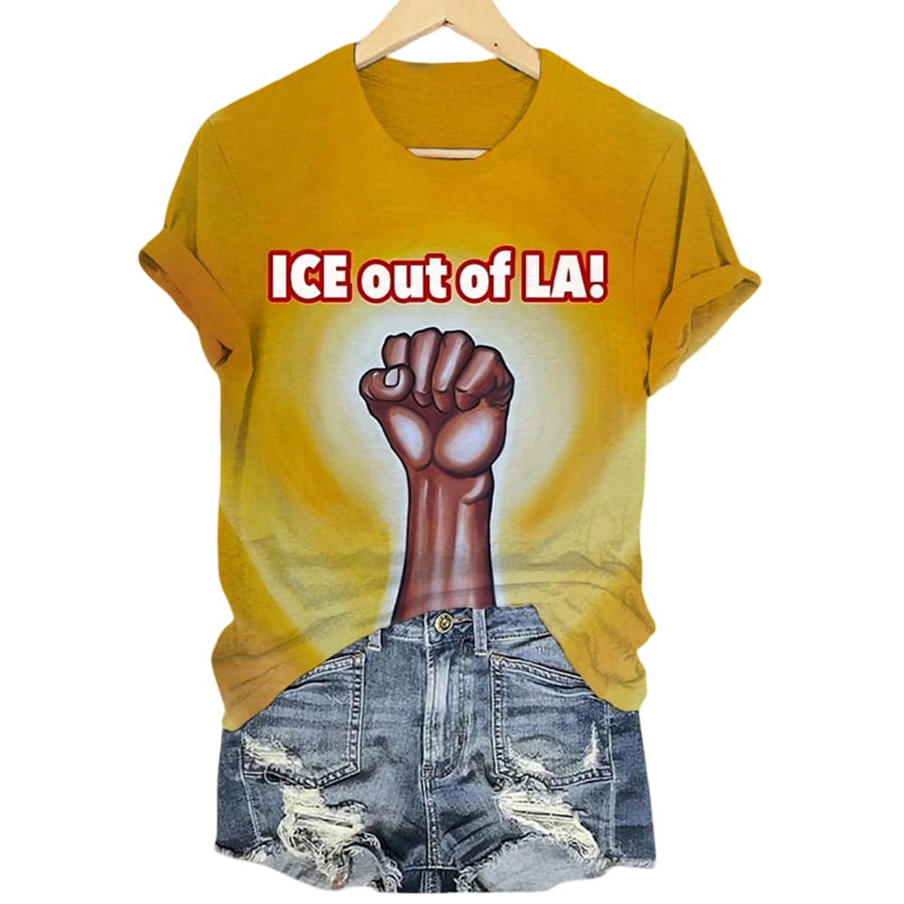 Womens Retro ICE Out Of La Printed Short Sleeved T Shirt Women's Retro ICE Out Of La Printed Short-Sleeved T-Shirt