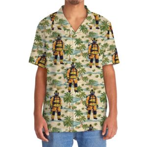Firefighter Summer Beach Hawaiian Shirt2