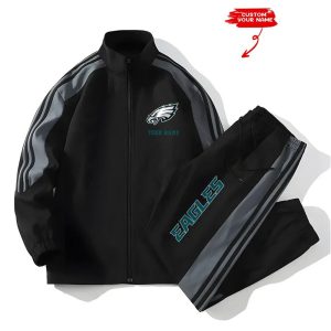 Eagles Football Unisex Style Versatile Sports Set Jacket And Pants1