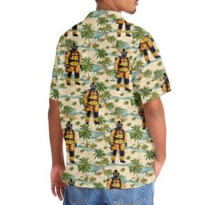 Firefighter Summer Beach Hawaiian Shirt3