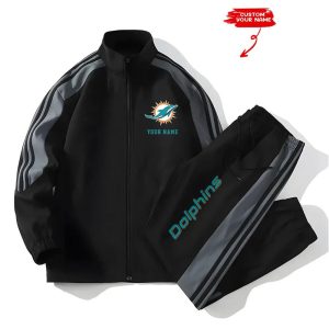 Dolphins Football Unisex Style Versatile Sports Set Jacket And Pants1