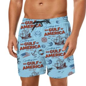 Greeting From The Gulf Of America Est 2025 Beach Short1