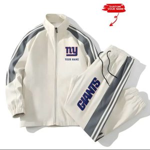 Giants Football Unisex Style Versatile Sports Set Jacket And Pants