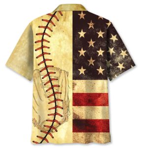 Vintage American Flag Baseball Hawaiian Shirt1