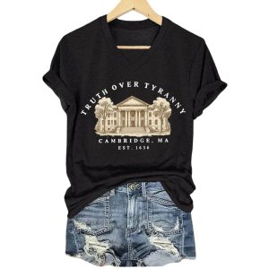 Retro Truth Over Tyranny Est 1636 Cambridge Ma Print T Shirt4