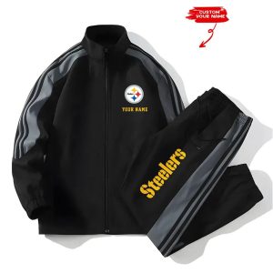 Steelers Football Unisex Style Versatile Sports Set Jacket And Pants1