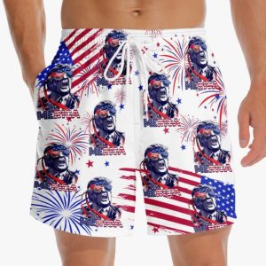 Trump Merica 4th Of July Beach Shorts2