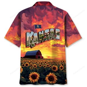 Kansas Sunflower Vintage Hawaiian Shirt1