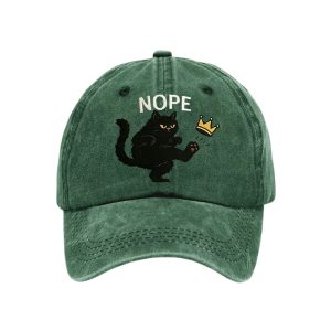 Retro No Kings In America Cat Crown Nope Baseball Cap