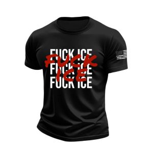 Fuck ICE Printed Casual T Shirt1