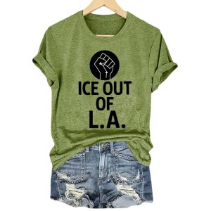 Womens Retro ICE Out of LA Print T Shirt1