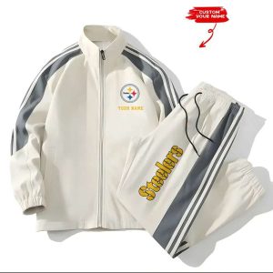 Steelers Football Unisex Style Versatile Sports Set Jacket And Pants