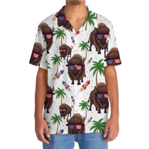 Bison Proud Of America Hawaiian Shirt2