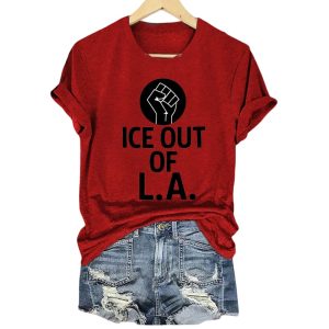 Womens Retro ICE Out of LA Print T Shirt2
