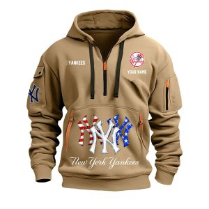 Yankees 4th Of July Custom Name Quarter Zip Hoodie3