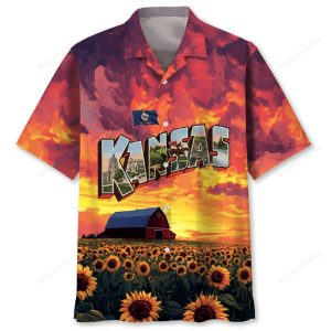 Kansas Sunflower Vintage Hawaiian Shirt