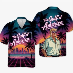 Trump The Gulf Of America Suns Out Hawaiian Shirt