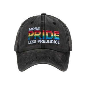 Retro Pride Rainbow More Pride Less Prejudice Print Baseball Cap1