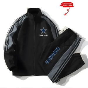 Cowboys Football Unisex Style Versatile Sports Set Jacket And Pants1