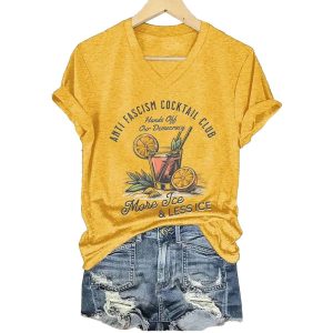Anti Fascism Cocktail Club Hands Off Our Democracy More Ice Less ICE Shirt2
