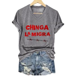 Chinga La Migra Barbed Wire Border Shirt4
