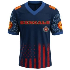 Bengals US USMC 250th Birthday Football Jersey 20251