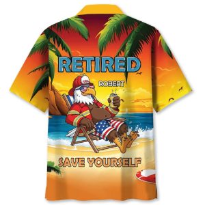 Custom Name Eagles Firefighter Summer Vacation Hawaiian Shirt1