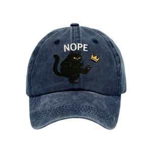 Retro No Kings In America Cat Crown Nope Baseball Cap2
