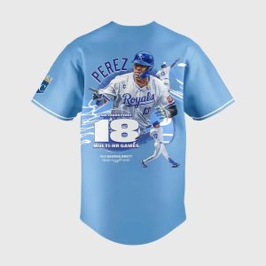 Royals Salvador Perez 18 Multi Homer Games Jersey2
