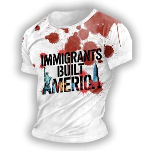 Bloody Immigrants Built America Shirt1