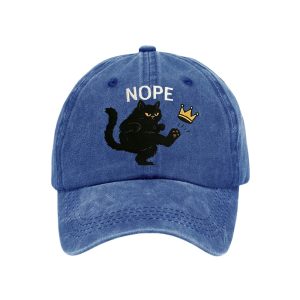Retro No Kings In America Cat Crown Nope Baseball Cap1