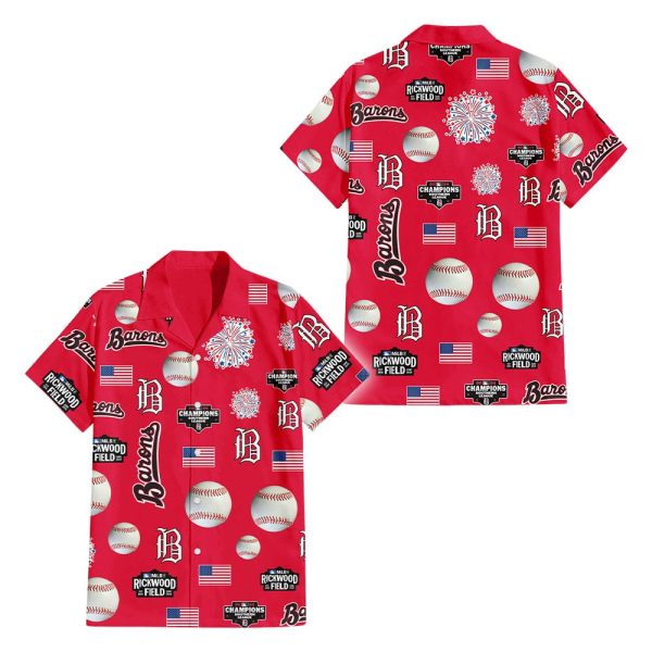 2025 Birmingham Barons x USA Hawaiian Shirt