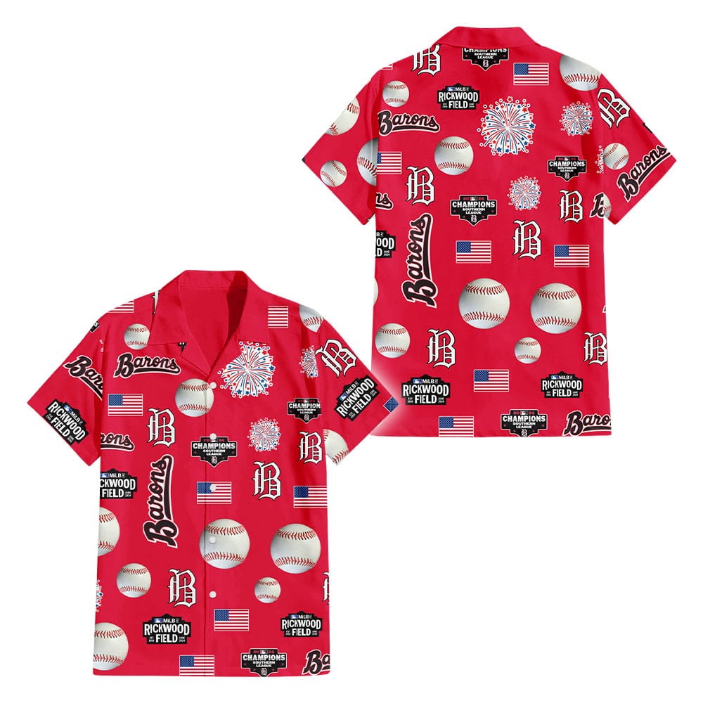 2025 Birmingham Barons x USA Hawaiian Shirt 2025 Birmingham Barons x USA Hawaiian Shirt
