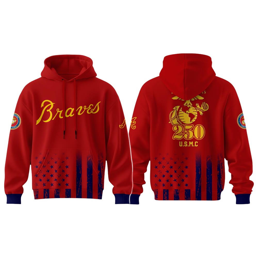 2025 Braves 250th Marine Corps Birthday Hoodie 2025 Braves 250th Marine Corps Birthday Hoodie