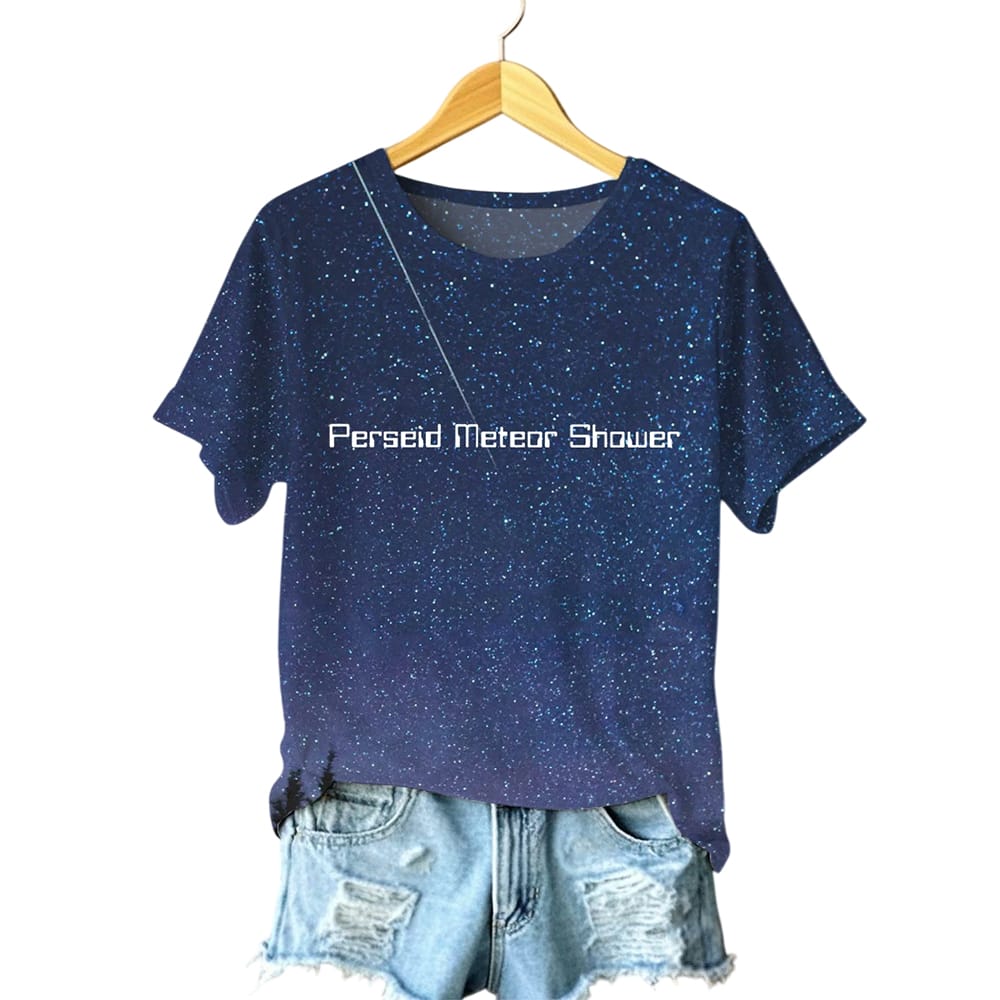2025 Perseid Meteor Shower Print T Shirt 2025 Perseid Meteor Shower Print T-Shirt