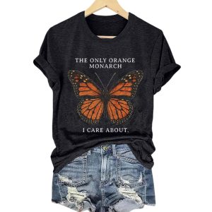 Retro The Only Orange Monarch I Care About Print T Shirt1