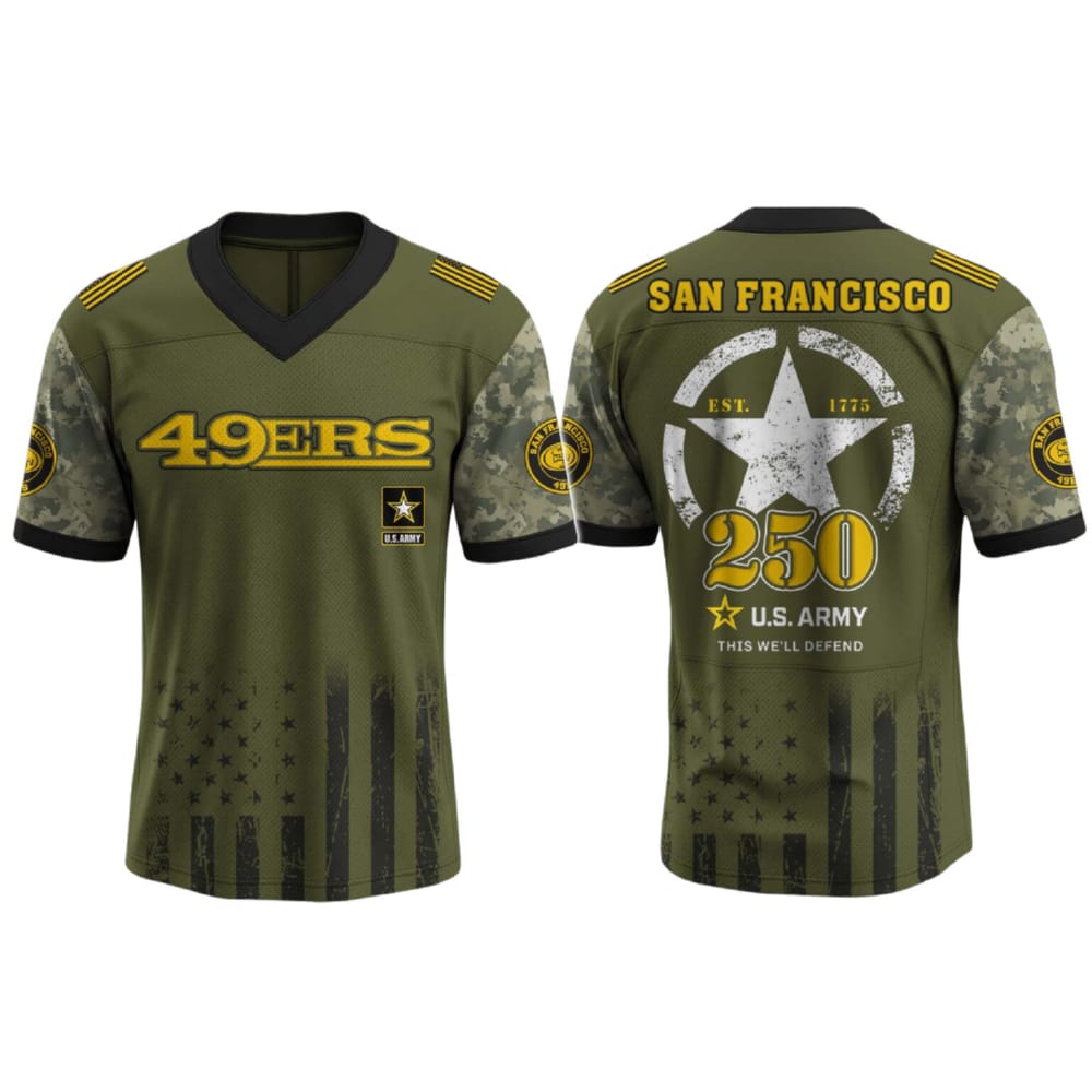 49ers US ARMY 250th Birthday Celebration Football Jersey 2025 49ers US ARMY 250th Birthday Celebration Football Jersey 2025