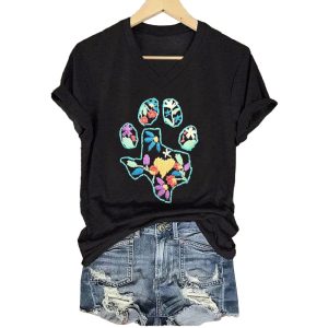 Womens Texas Strong Save The Animals Print V Neck T Shirt2