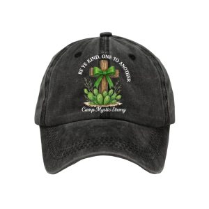Texas Strong Green Bow Cross Be Ye Kind One to Another Camp Mystic Strong Baseball Cap1