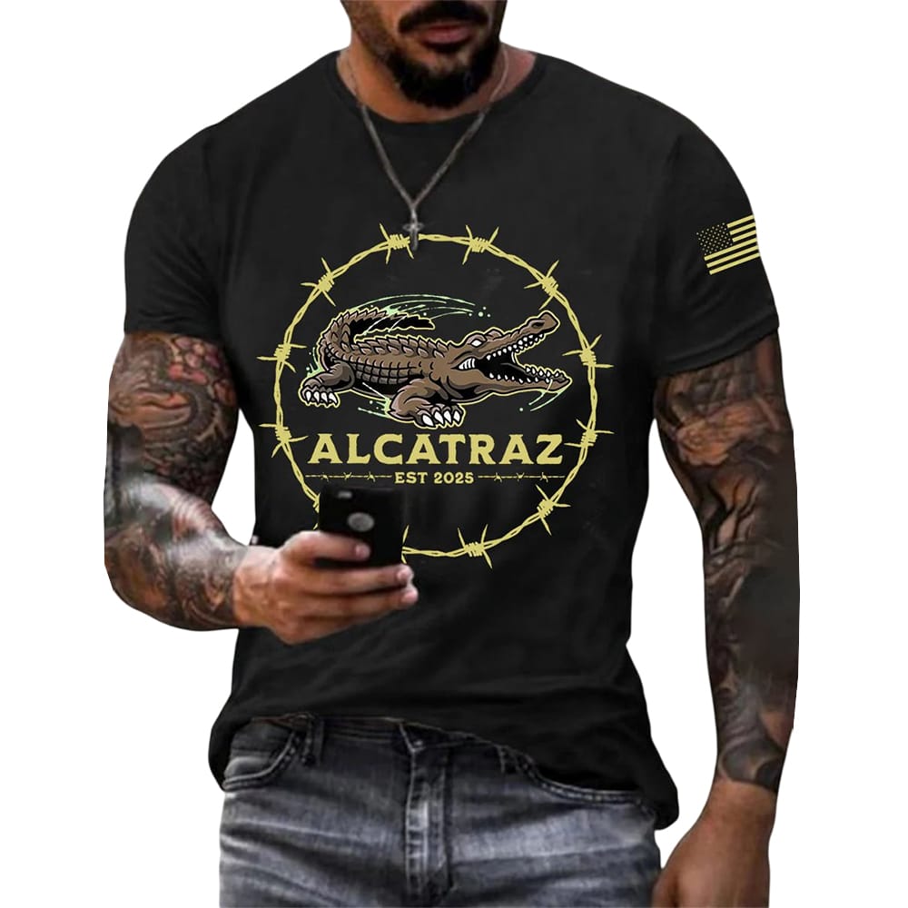 Mens Alligator Alcatraz Funny Florida Everglades Dark Humor Tee Men's Alligator Alcatraz Funny Florida Everglades Dark Humor Tee