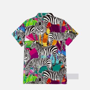 Stacked Zebras Pattern Hawaiian Shirt1