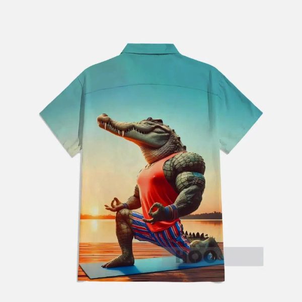 Alligator Yoga Hawaiian Shirt