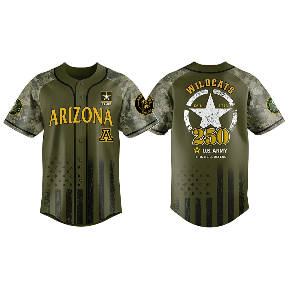 Arizona Wildcats 250 US ARMY Baseball Jersey Arizona Wildcats 250 US ARMY Baseball Jersey